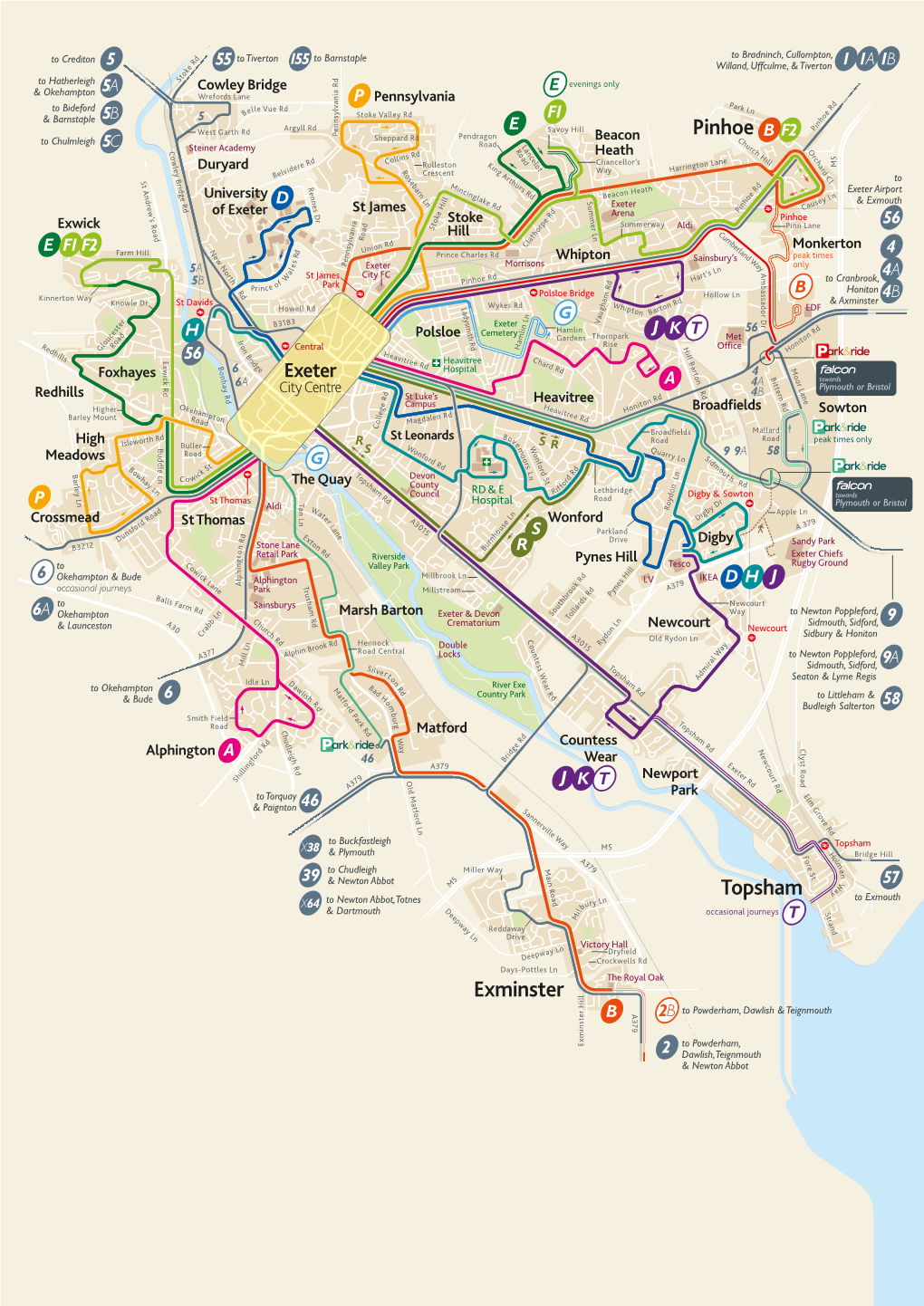 Exeter Network Map A4 Aug17
