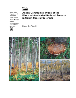 Aspen Community Types of the Pike and San Isabel National Forests in South-Central Colorado