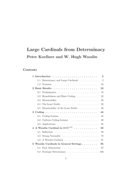 Large Cardinals from Determinacy Peter Koellner and W