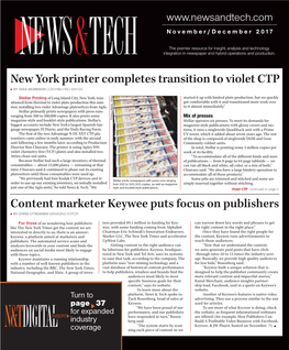 New York Printer Completes Transition to Violet CTP Content Marketer