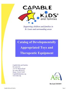 Catalog of Developmentally Appropriated Toys and Therapeutic Equipment