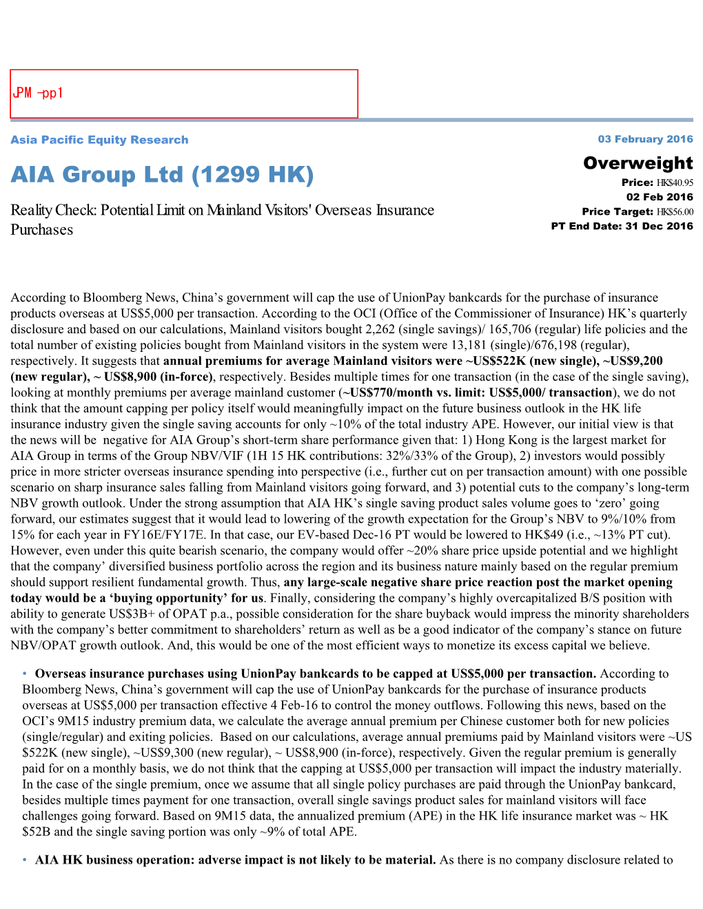 AIA Group Ltd (1299