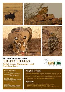 TIGER TRAILS Delhi, Agra, Bharatpur and Ranthambore