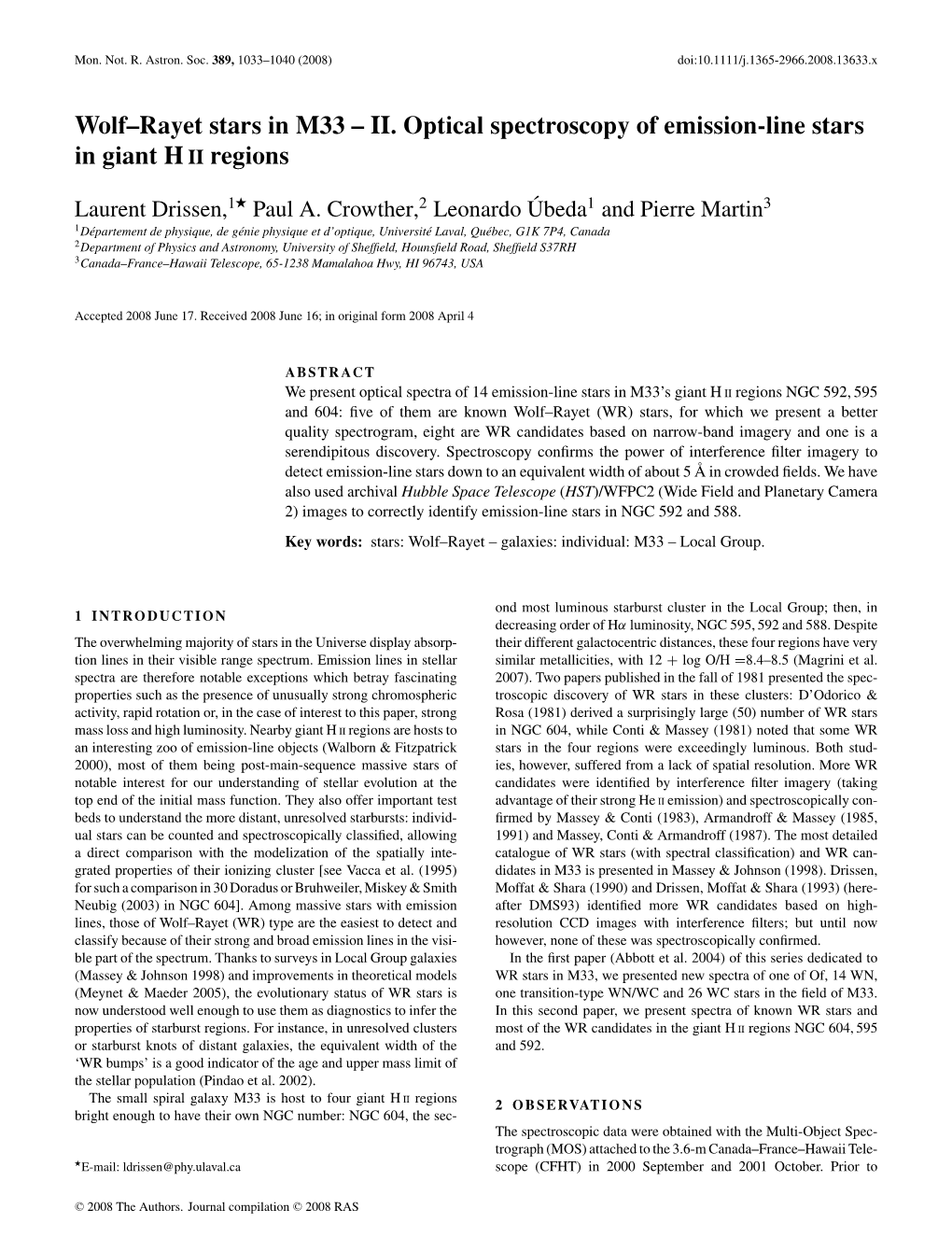 Wolf–Rayet Stars in M33 – II. Optical Spectroscopy of Emission-Line Stars in Giant H II Regions