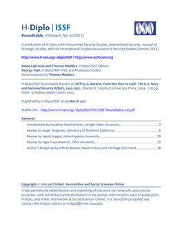 H-Diplo/ISSF Roundtable, Vol. 2, No. 6 (2011)