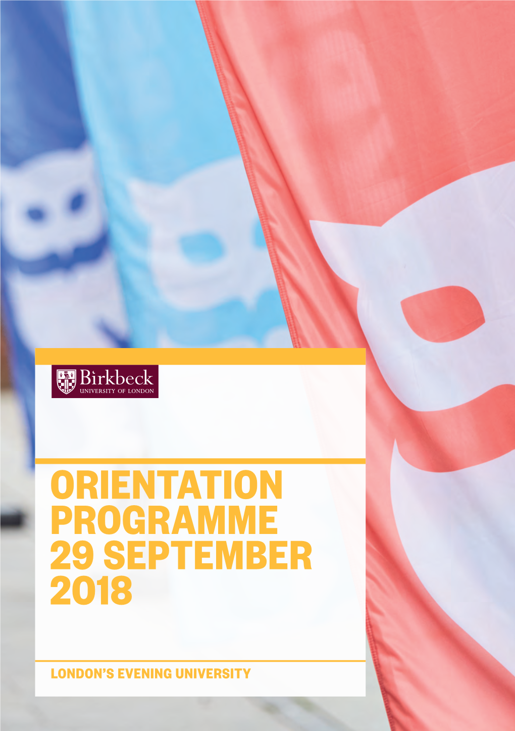 Orientation Programme 29 September 2018