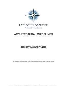 Architectural Guidelines