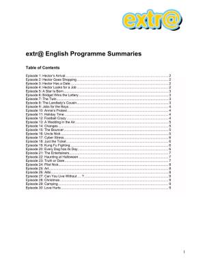 Extr@ English Programme Summaries