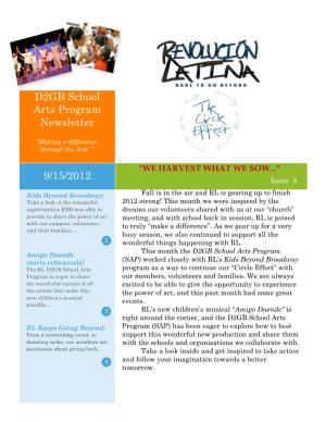 D2GB School Arts Program Newsletter8