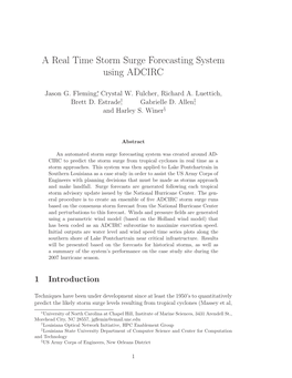 A Real Time Storm Surge Forecasting System Using ADCIRC