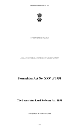 Saurashtra Land Reforms Act, 1951