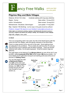 Pilgrims Way and Mole Villages