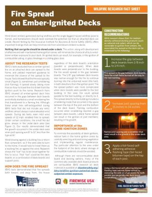 Fire Spread on Ember-Ignited Decks CONSTRUCTION