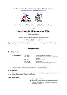Slovak Wushu Championship 2020