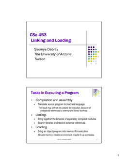 Csc 453 Linking and Loading