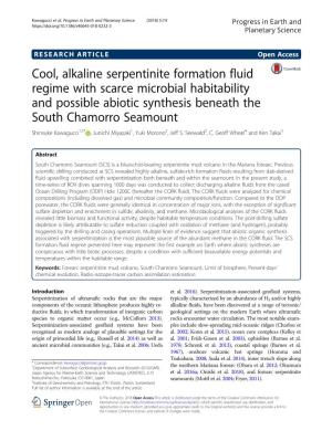Cool, Alkaline Serpentinite Formation Fluid Regime with Scarce Microbial