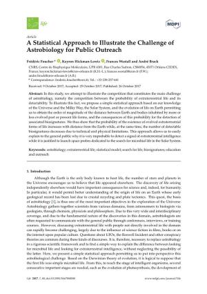 A Statistical Approach to Illustrate the Challenge of Astrobiology for Public Outreach