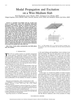 Modal Propagation and Excitation on a Wire-Medium Slab