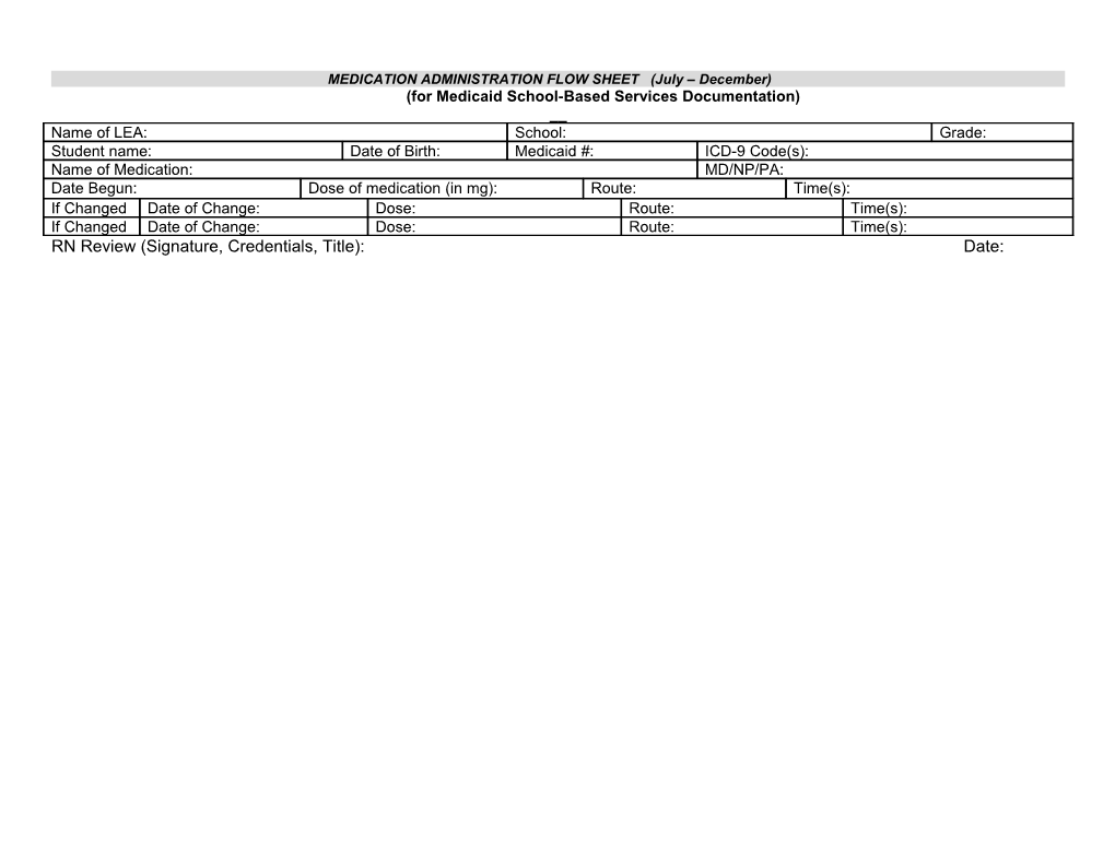 For Medicaid School-Based Services Documentation