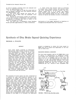 Synthesis of Disc Brake Squeal Quieting Experience