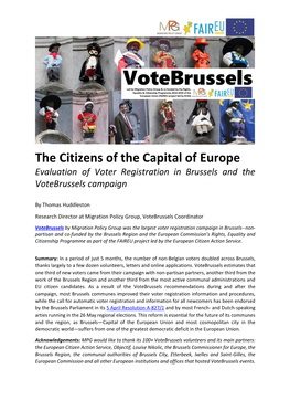 Voter Registration in Brussels and the Votebrussels Campaign