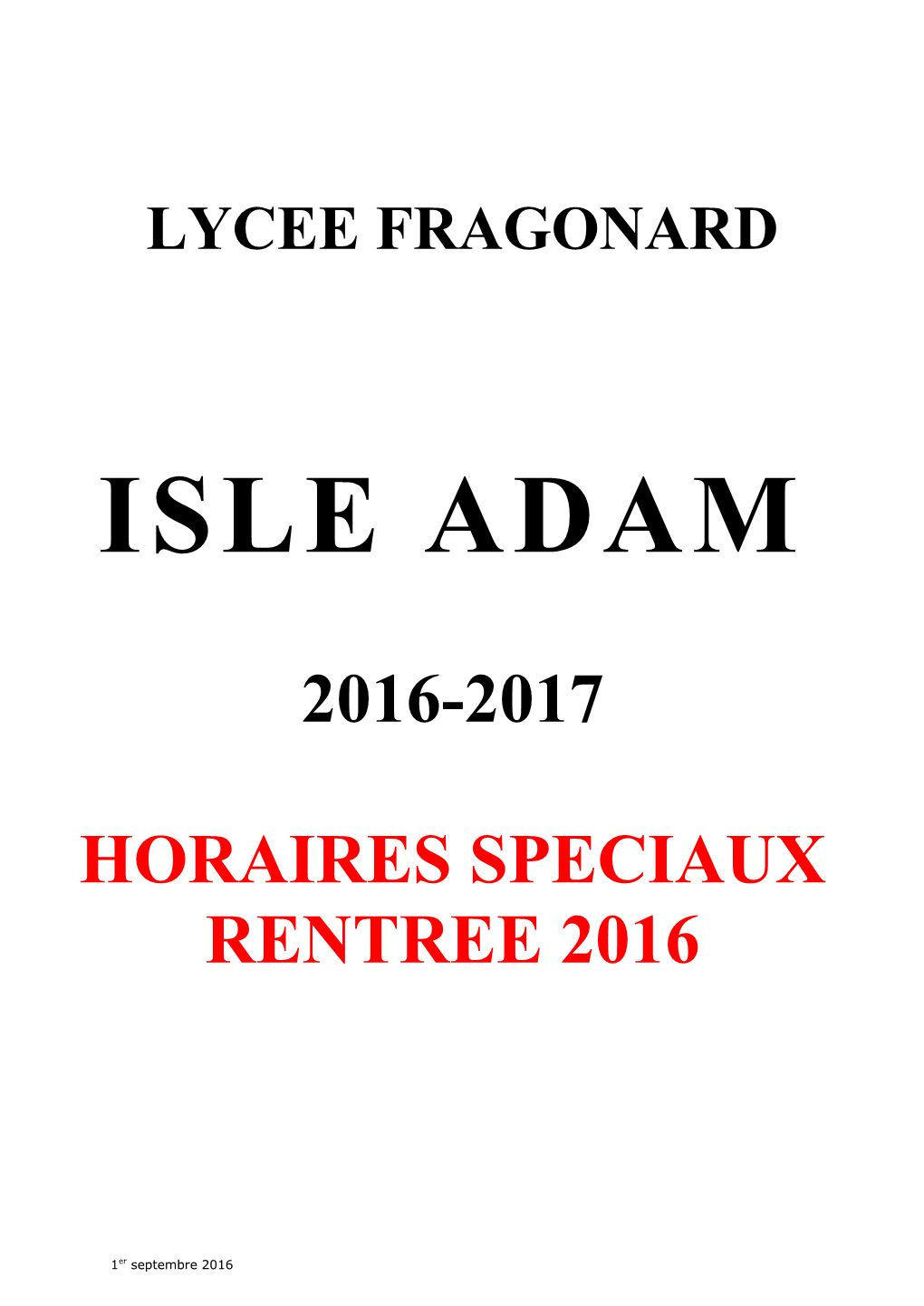 LYCEE De L'isle ADAM ALLER