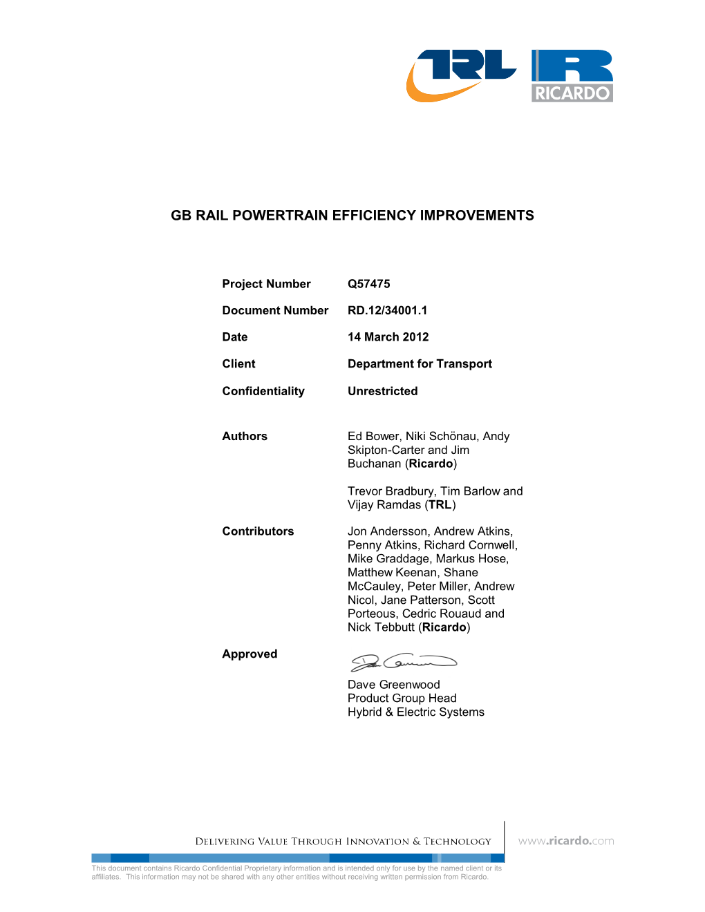 Gb Rail Powertrain Efficiency Improvements