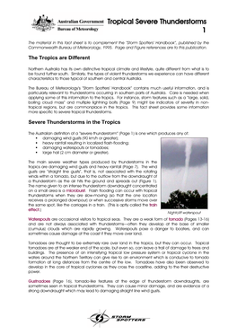 Tropical Severe Thunderstorms 1