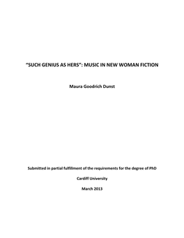 Music in New Woman Fiction