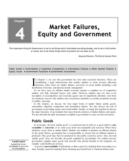 Chapter 4 Market Failures, Equity and Government 57