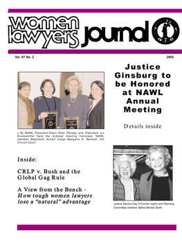 Justice Ginsburg to Be Honored at NAWL Annual Meeting