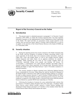 Report of the Secretary-General on the Sudan