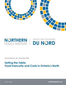 Food Insecurity and Costs in Ontario's North