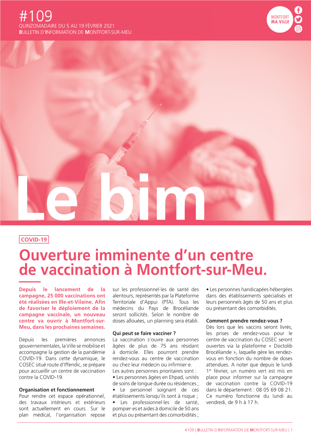Ouverture Imminente D'un Centre De Vaccination À Montfort-Sur-Meu. #109