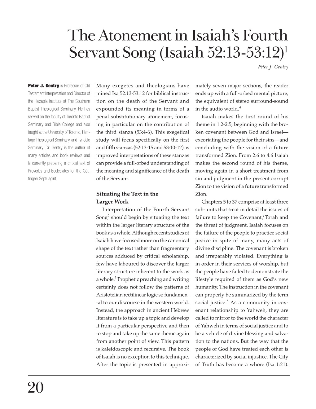 The Atonement in Isaiah's Fourth Servant Song