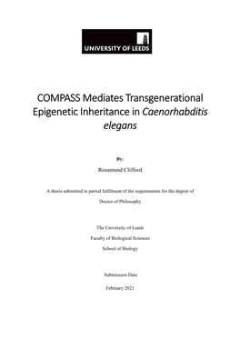 COMPASS Mediates Transgenerational Epigenetic Inheritance in Caenorhabditis Elegans