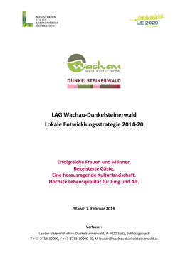 LAG Wachau-Dunkelsteinerwald Lokale Entwicklungsstrategie 2014-20