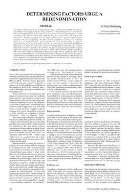 Determining Factors Urge a Redenomination