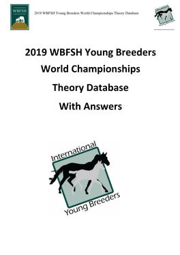 2019 WBFSH Young Breeders World Championships Theory Database