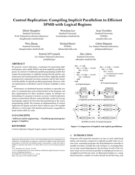 Control Replication: Compiling Implicit Parallelism to Efficient SPMD with Logical Regions