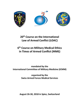20Th Course on the International Law of Armed Conflict (LOAC)