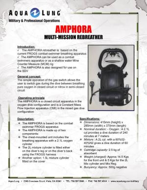 Amphora Multi-Mission Rebreather