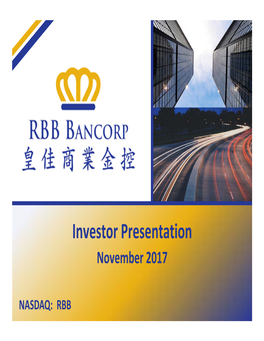 Investor Presentation November 2017