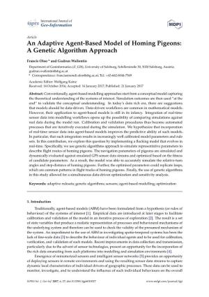 An Adaptive Agent-Based Model of Homing Pigeons: a Genetic Algorithm Approach