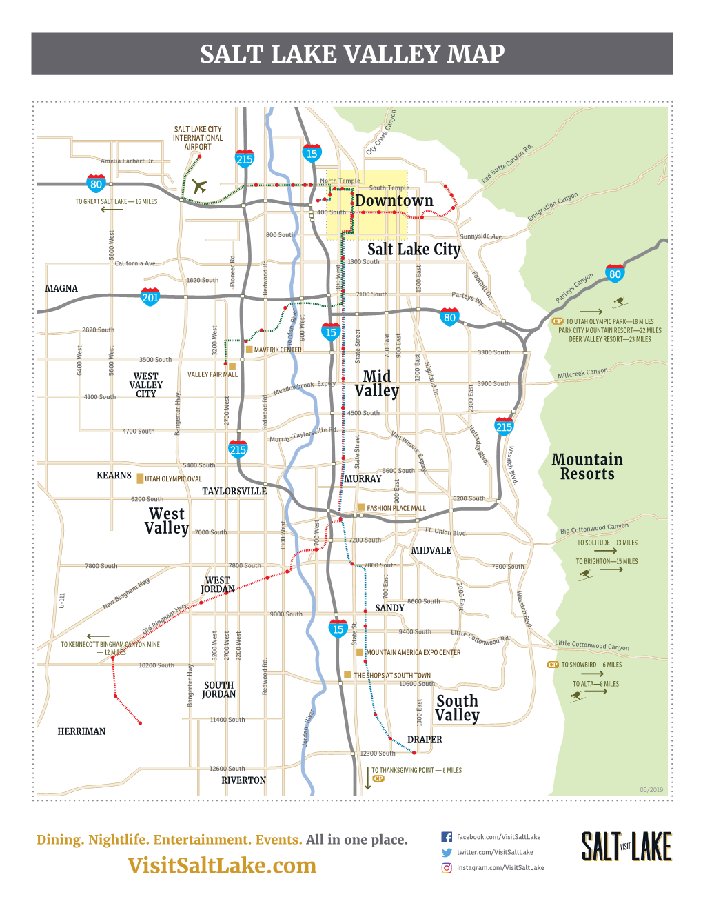 SALT LAKE VALLEY MAP Wasatch National Forest