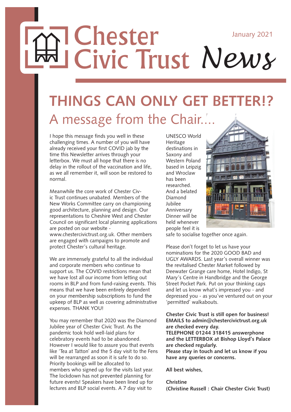 Newster THINGS CAN ONLY GET BETTER!? a Message from the Chair