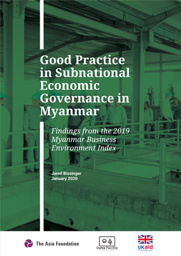Good Practice in Subnational Economic Governance in Myanmar