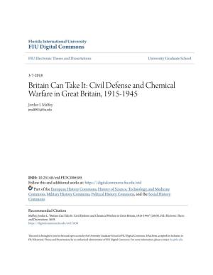 Civil Defense and Chemical Warfare in Great Britain, 1915-1945 Jordan I