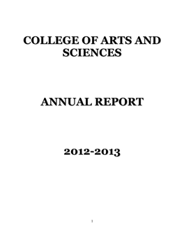 College of Arts and Sciences Annual Report 2012-2013
