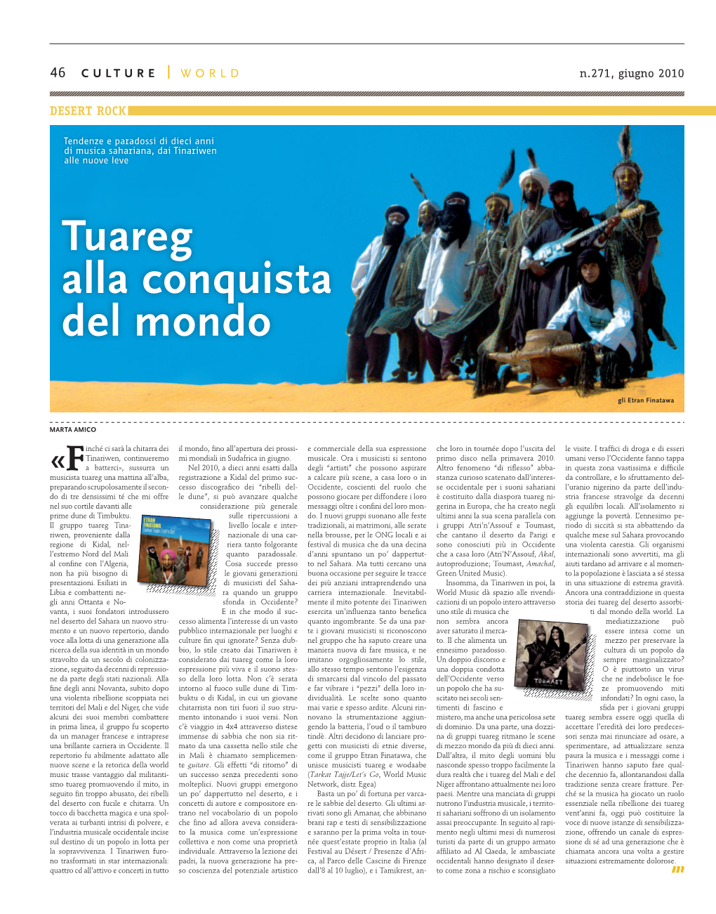 Tuareg Alla Conquista Del Mondo Il Giornale Della Musica, Giugno 2010